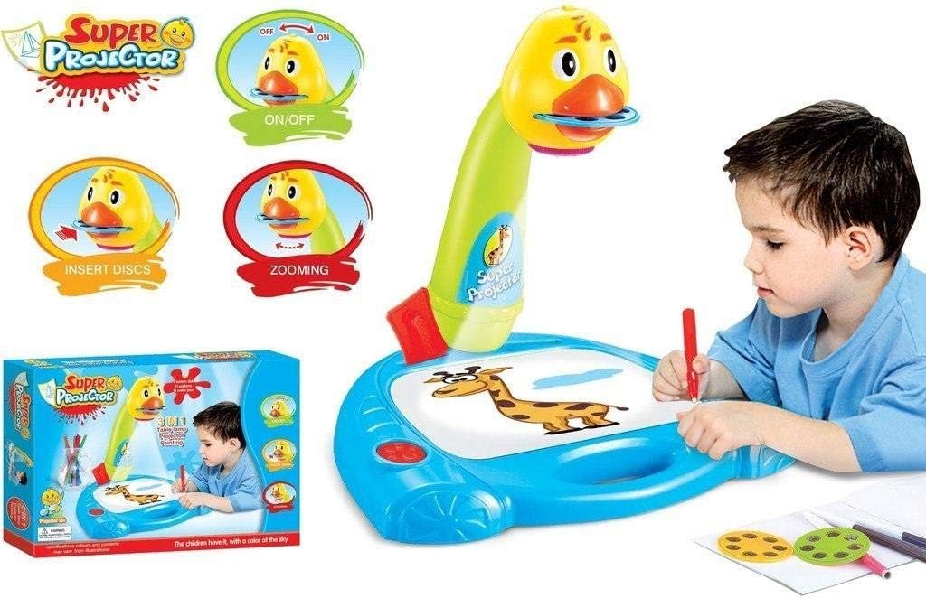 Table de Dessin Projecteur "Super Projector" – Inclus 21 Motifs, 3 Disques et 12 Feutres