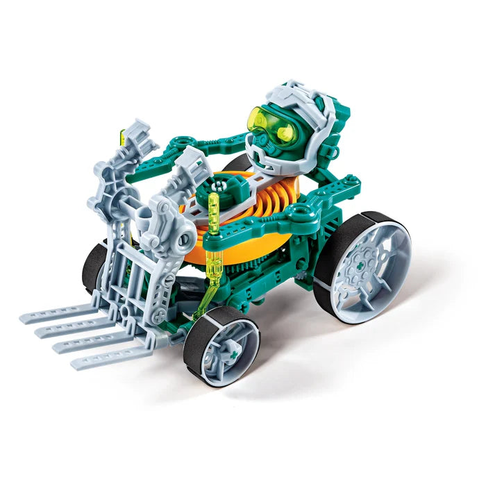 lementoni Science & Play Robotics Space Miner 3-in-1 construction kit featuring a green and white humanoid robot