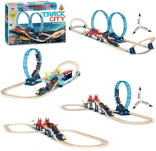 Coffret de train de luxe Track City, jouet de sport