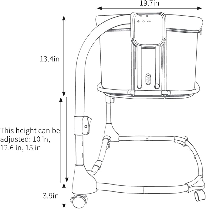 Berceau Cododo 3 en 1 Mastela Deluxe – Lit Bébé Réglable, Berceau à Bascule et Lit de Chevet