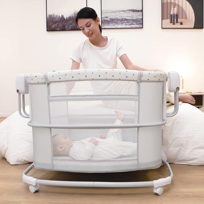 Berceau Cododo 3 en 1 Mastela Deluxe – Lit Bébé Réglable, Berceau à Bascule et Lit de Chevet