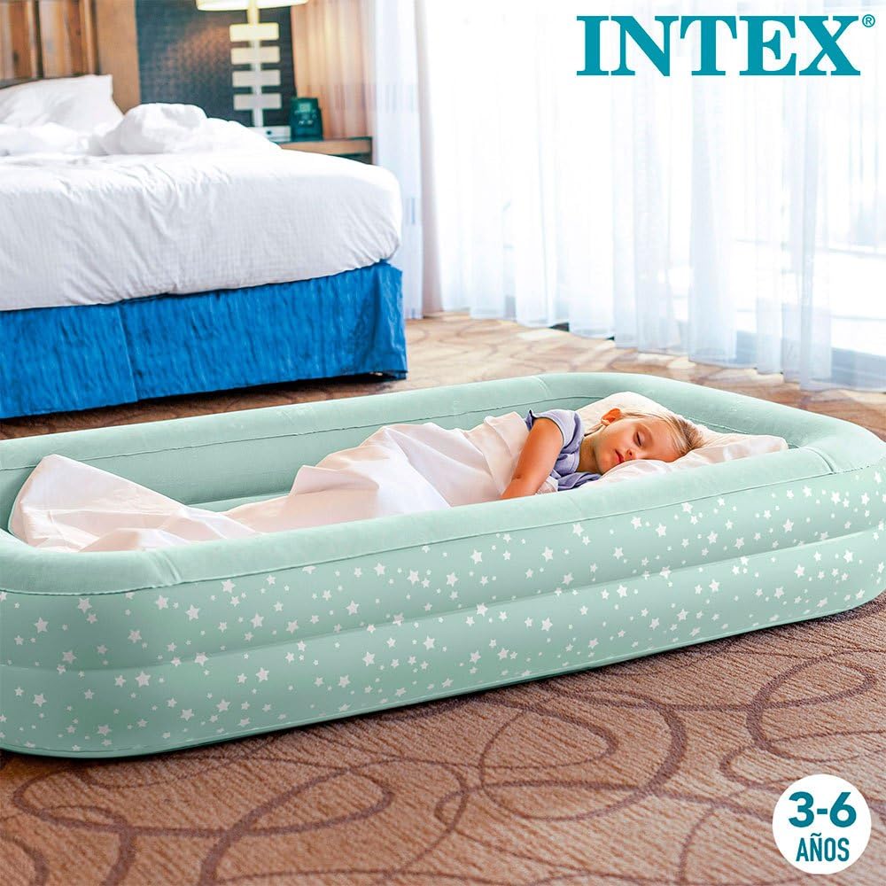 Lit de Voyage Gonflable Intex Kidz – Ensemble Couchage Enfant 3-6 Ans avec Pompe