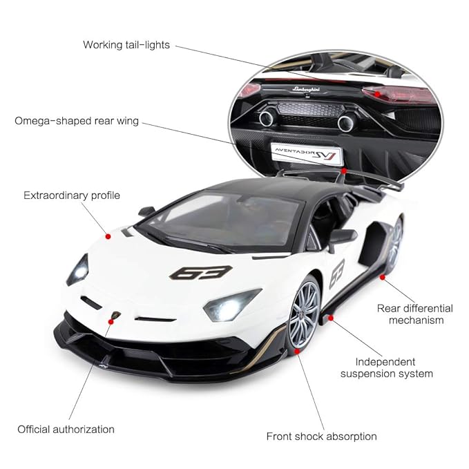Rastar Lamborghini Aventador SVJ 1:14 – RC Officielle, LED, 2.4G, Suspension