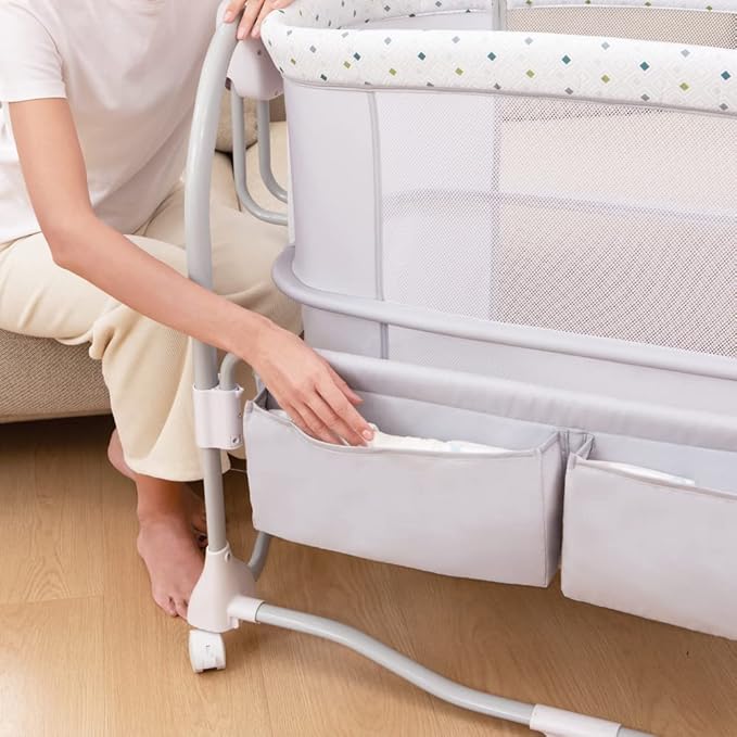 Berceau Cododo 3 en 1 Mastela Deluxe – Lit Bébé Réglable, Berceau à Bascule et Lit de Chevet
