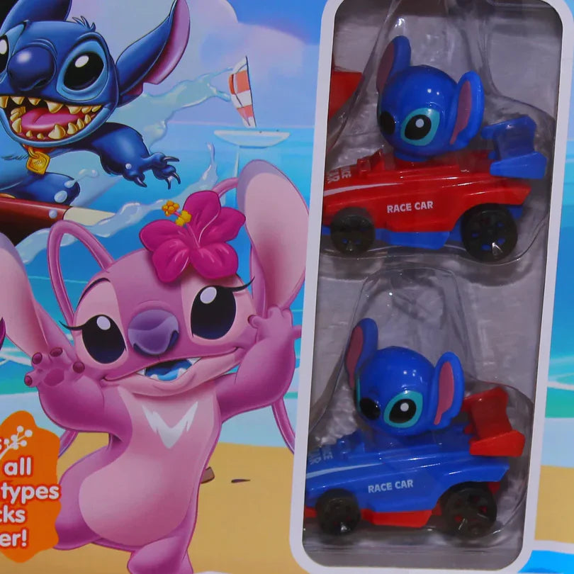 Ensemble de jeu de parking de voitures de course Lilo & Stitch à assembler soi-même