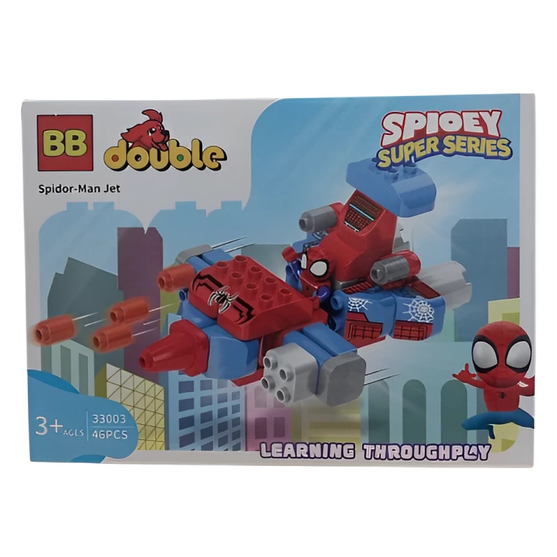 Avion Araignée à Construire – 46 Pièces avec Figurine – Dès 3 Ans