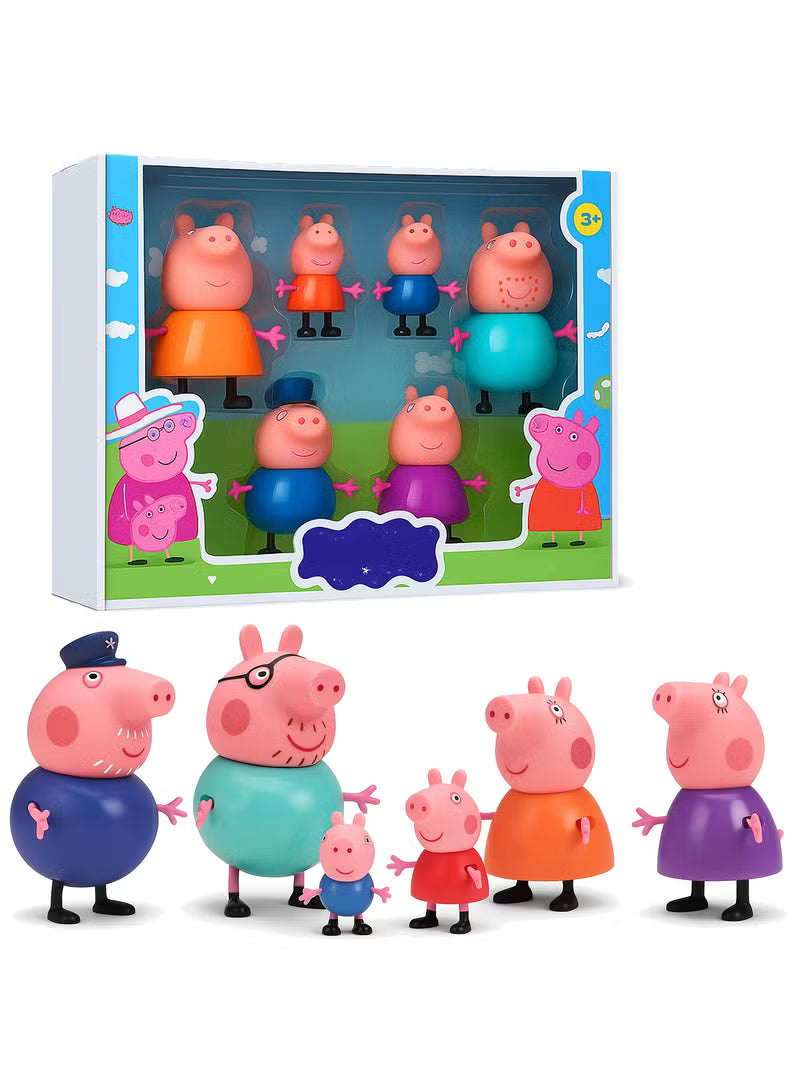 Coffret exclusif de 6 figurines Peppa Pig Family intitulé « HappFamily »