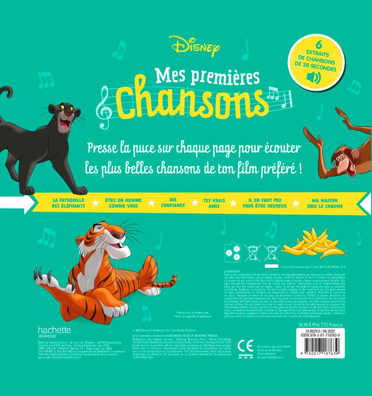 LE LIVRE DE LA JUNGLE - Mes Premières Chansons - Livre sonore - Disney