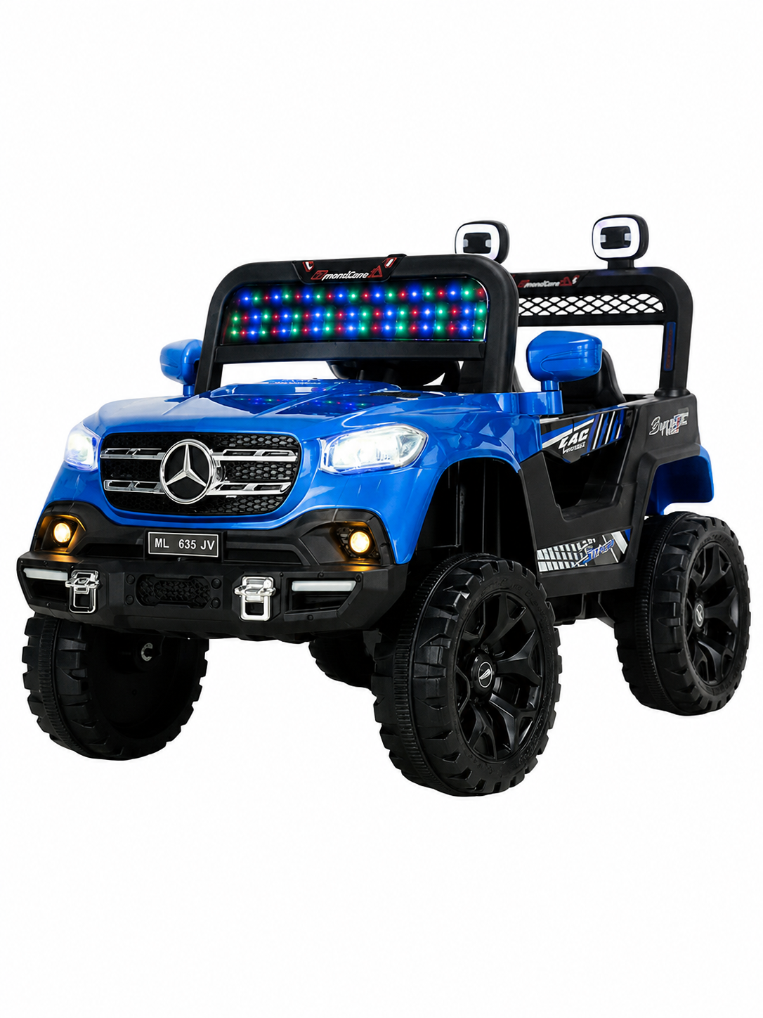 Voiture Électrique Tout-Terrain Enfant Bleue – Style 4x4 avec Lumières LED