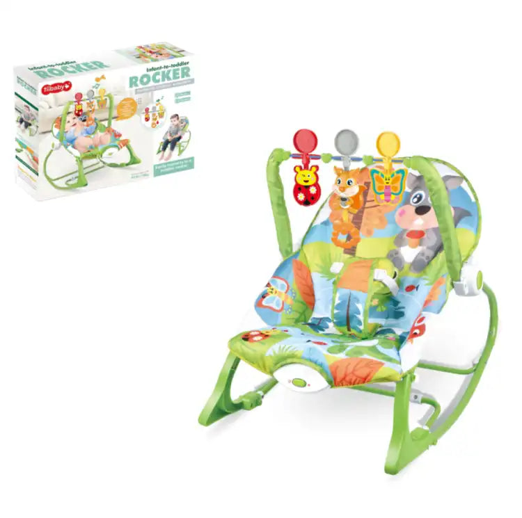 green "new born" brand Infant-to-Toddler Rocker featuring a detachable toy