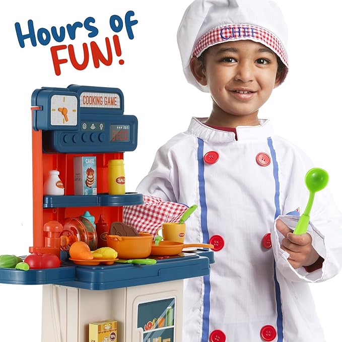 Cuisine Jouet 41 Pièces avec Valise Trolley – Set de Cuisine Portable pour Enfants