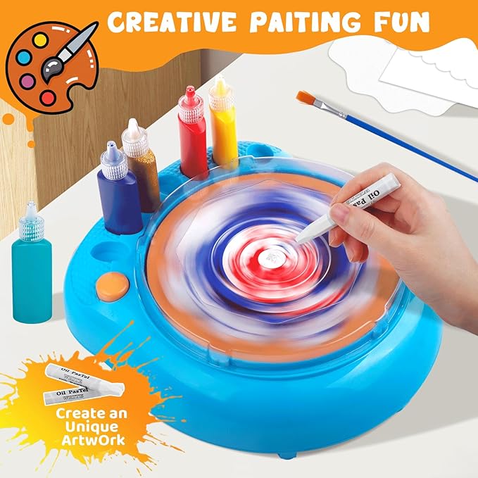 Kit de peinture rotative artistique conçu pour les enfants de 6 ans et plus.