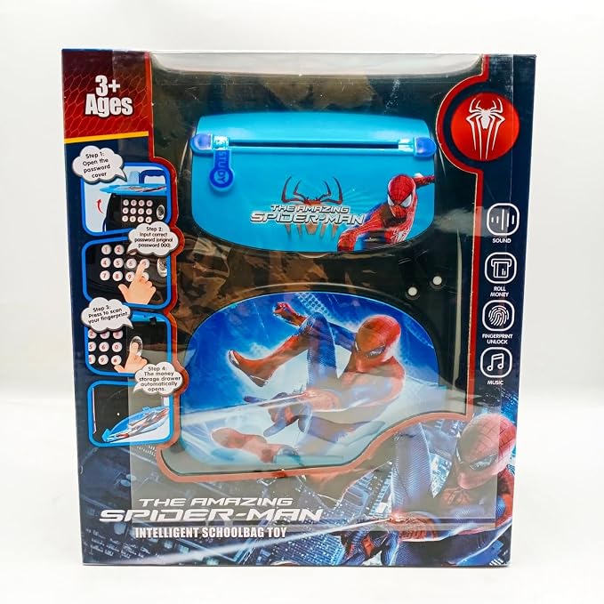 Tirelire Électronique Sac à Dos Spider-Man avec Code Secret et Capteur Tactile – Dès 3 Ans