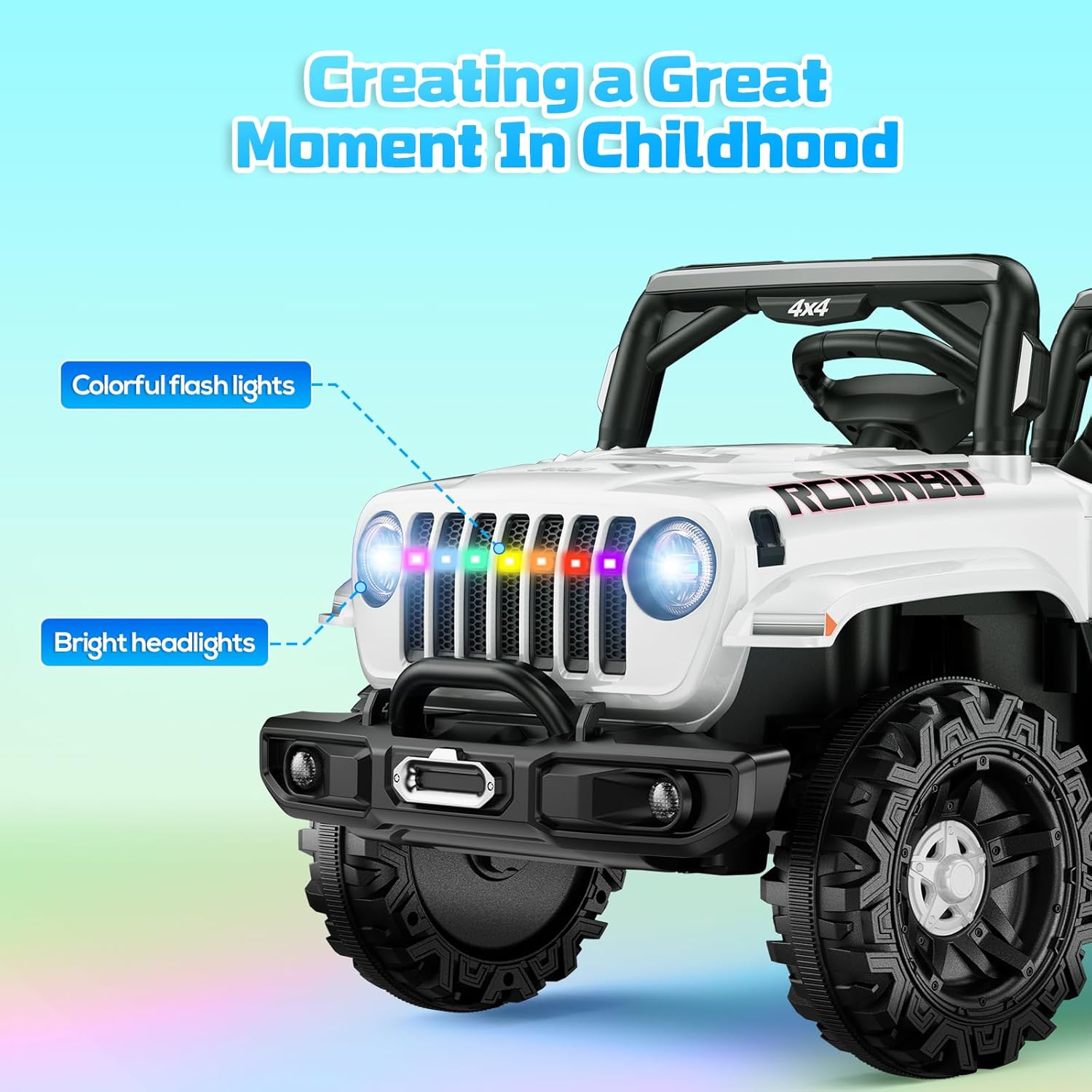 Jeep Électrique Enfant 4 Roues 12 V – Blanc