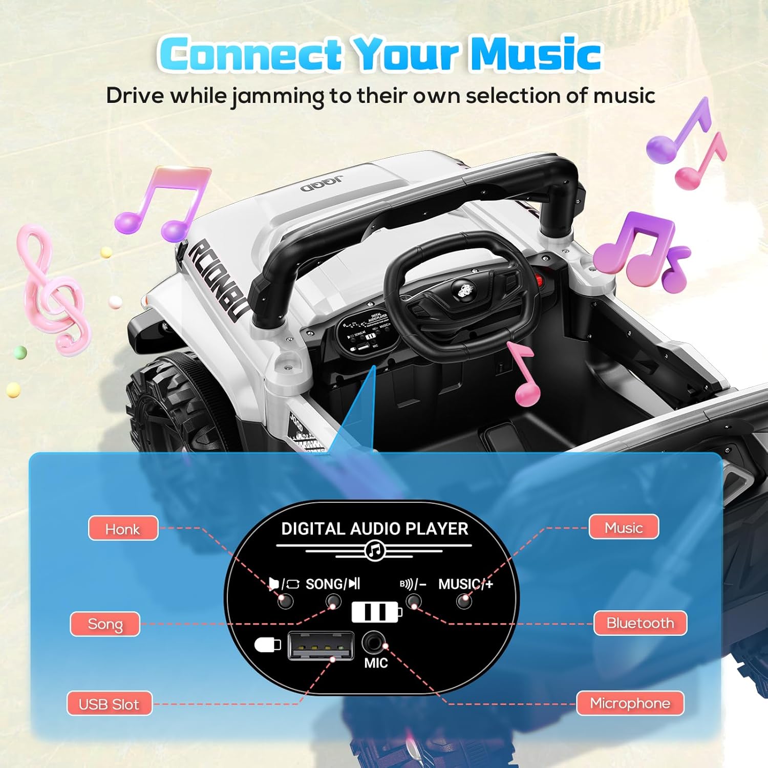 Jeep Électrique Enfant 4 Roues 12 V – Blanc