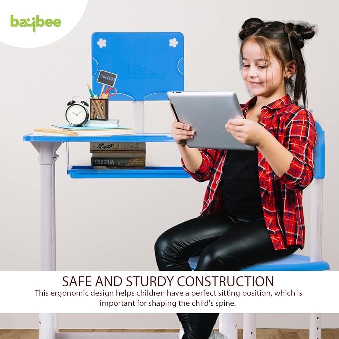 Bureau d’Étude Enfant Réglable avec Chaise & Rangement – Plastique Renforcé, Plusieurs Couleurs