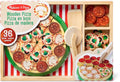 Wooden Pizza Party play food set with 36 toppings