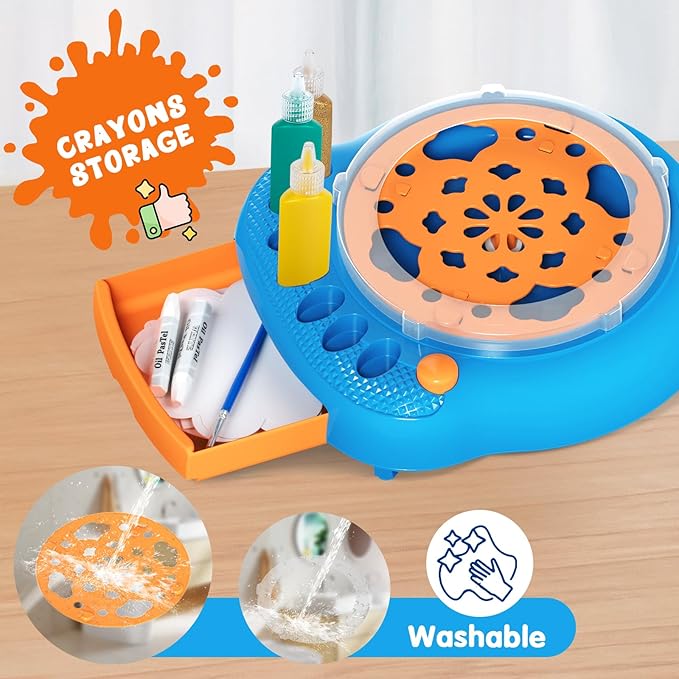 Kit de peinture rotative artistique conçu pour les enfants de 6 ans et plus.