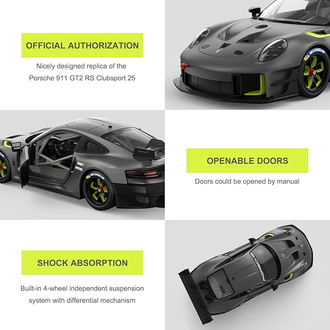 Rastar Porsche 911 GT2 RS Clubsport 25 1:14 – RC Officielle, LED, 2.4G