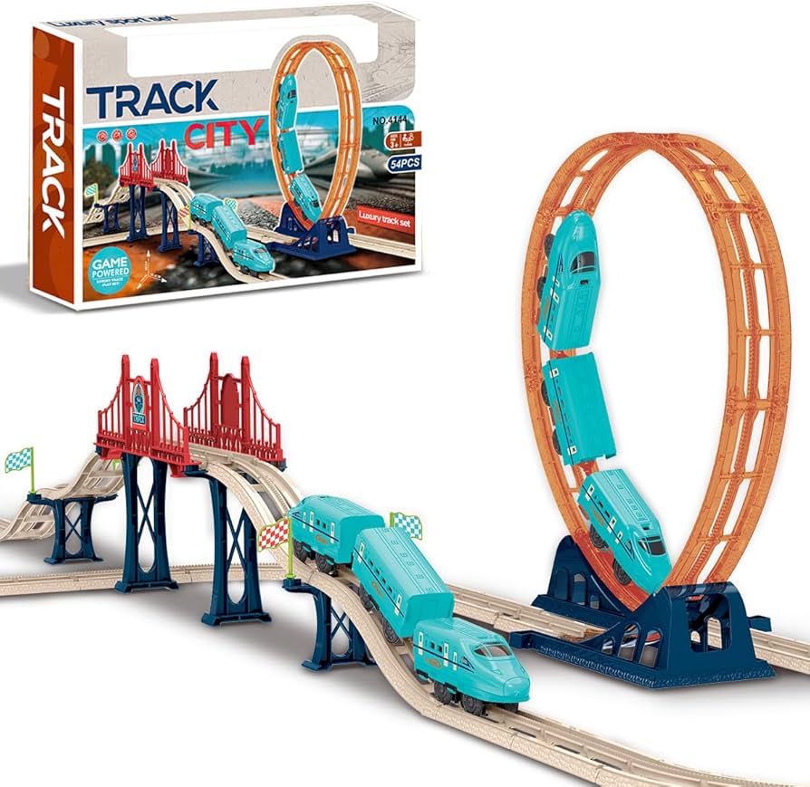 Coffret de train de luxe Track City, jouet de sport