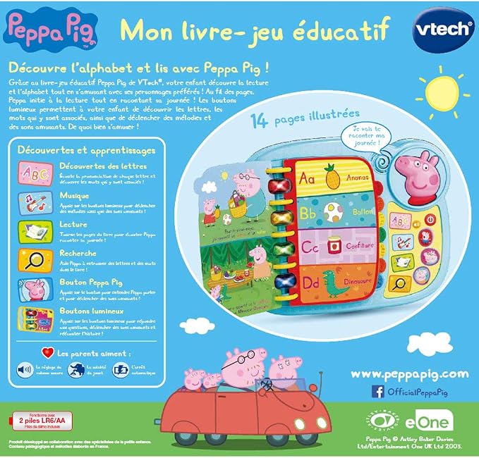 VTech Peppa Pig – Mon Livre-Jeu Éducatif Interactif – 18 Mois à 5 Ans