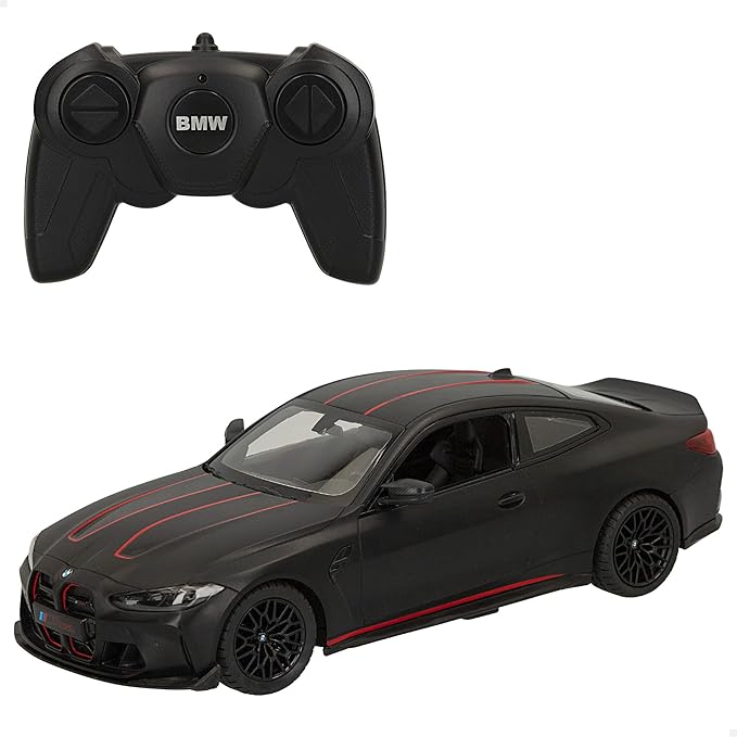 Rastar BMW M4 CSL 1:16 – Voiture RC Officielle, Noir Mat, LED, Télécommande