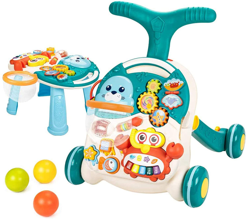 Huanger 2-in-1 Baby Walker and Activity Table