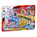 Ensemble Skid Fusion Top Double Gun comprenant deux pistolets lanceurs et quatre toupies en métal.
