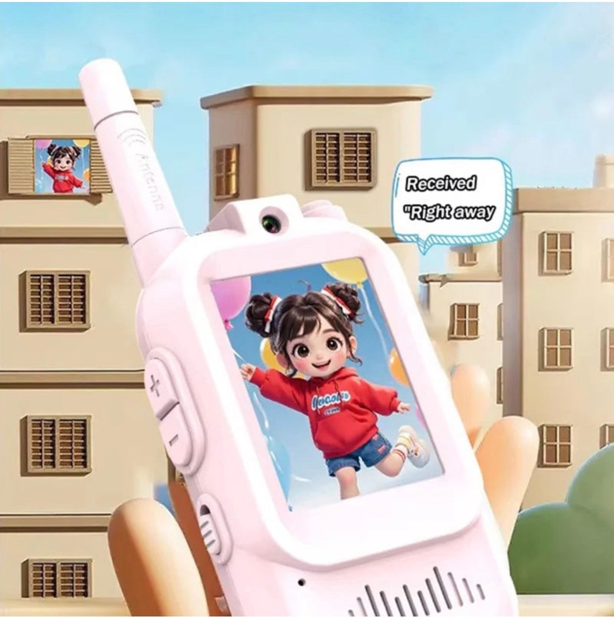 Ensemble de talkies-walkies vidéo pour enfants avec écran – Jouet de communication bidirectionnelle rechargeable pour enfants | Conversation vocale  (lot de 2)