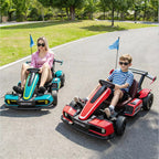 Kart Électrique Enfant 24V – Karting Sport avec Aileron - Turquoise