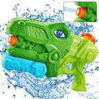 Pistolet à eau en forme de dinosaure de la marque Dinos, d'un vert éclatant