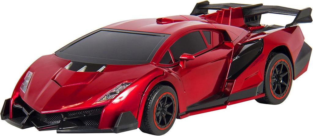 Voiture robot de course télécommandée transformable pour enfants à l'échelle 1:16 avec lumières LED, rouge, de Best Choice Products