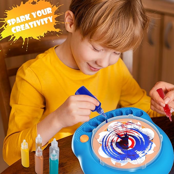 Kit de peinture rotative artistique conçu pour les enfants de 6 ans et plus.
