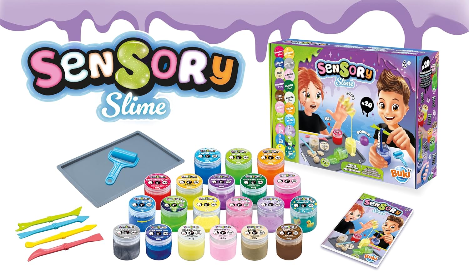 Boîte du kit de slime sensoriel Buki