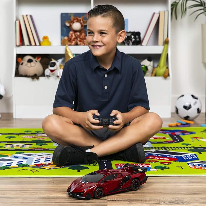 Voiture robot de course télécommandée transformable pour enfants à l'échelle 1:16 avec lumières LED, rouge, de Best Choice Products