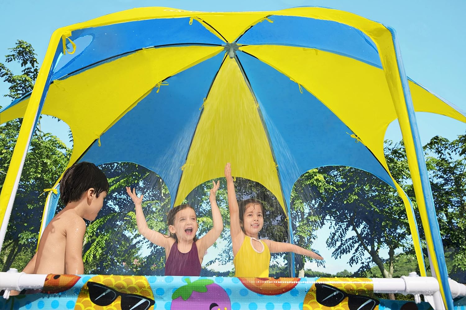 Piscine Bestway Steel Pro 2,44 m avec Toit Pare-Soleil UV – Piscine Enfant Familiale