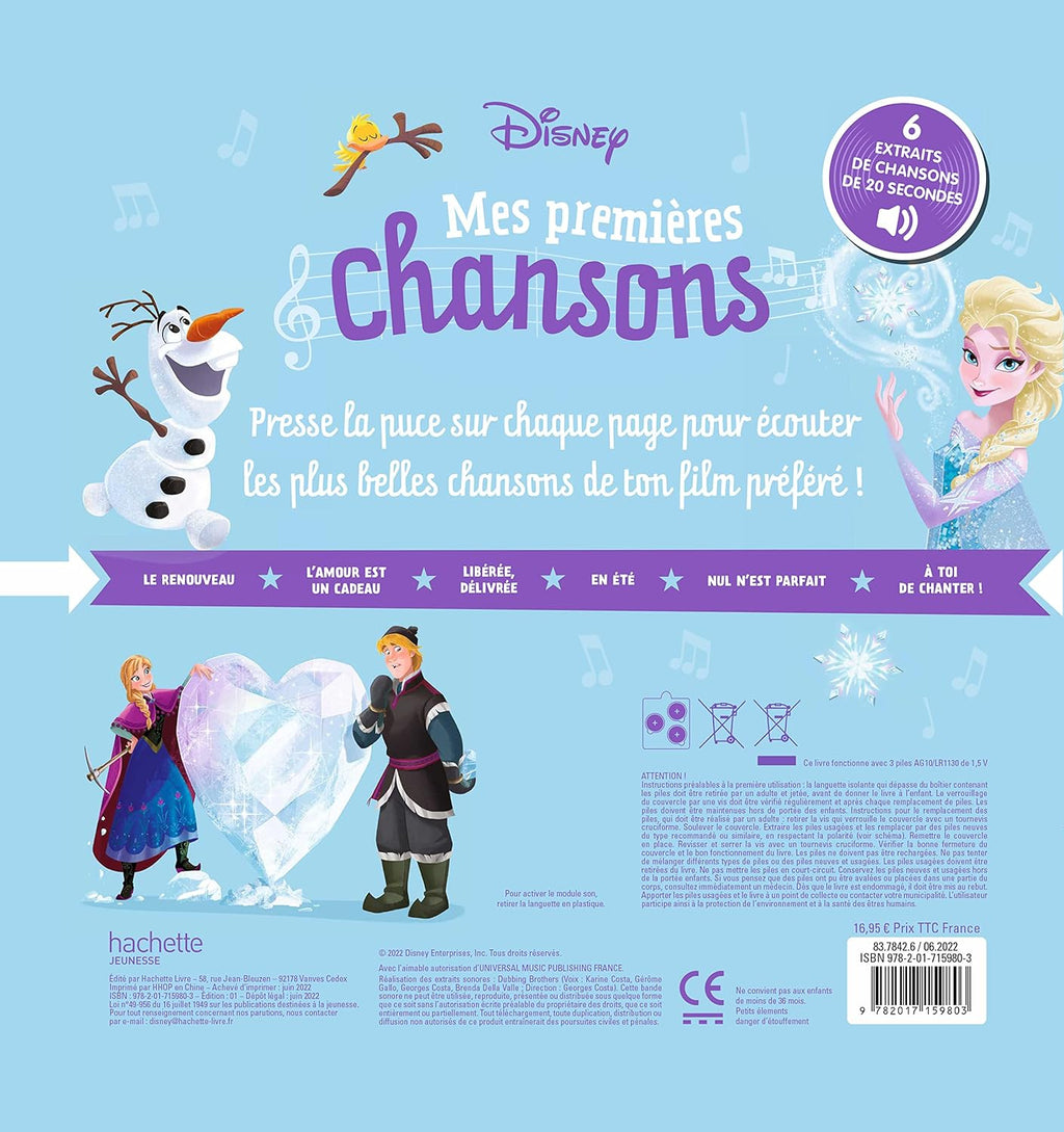 LA REINE DES NEIGES - Mes Premières Chansons - Livre sonore - Disney