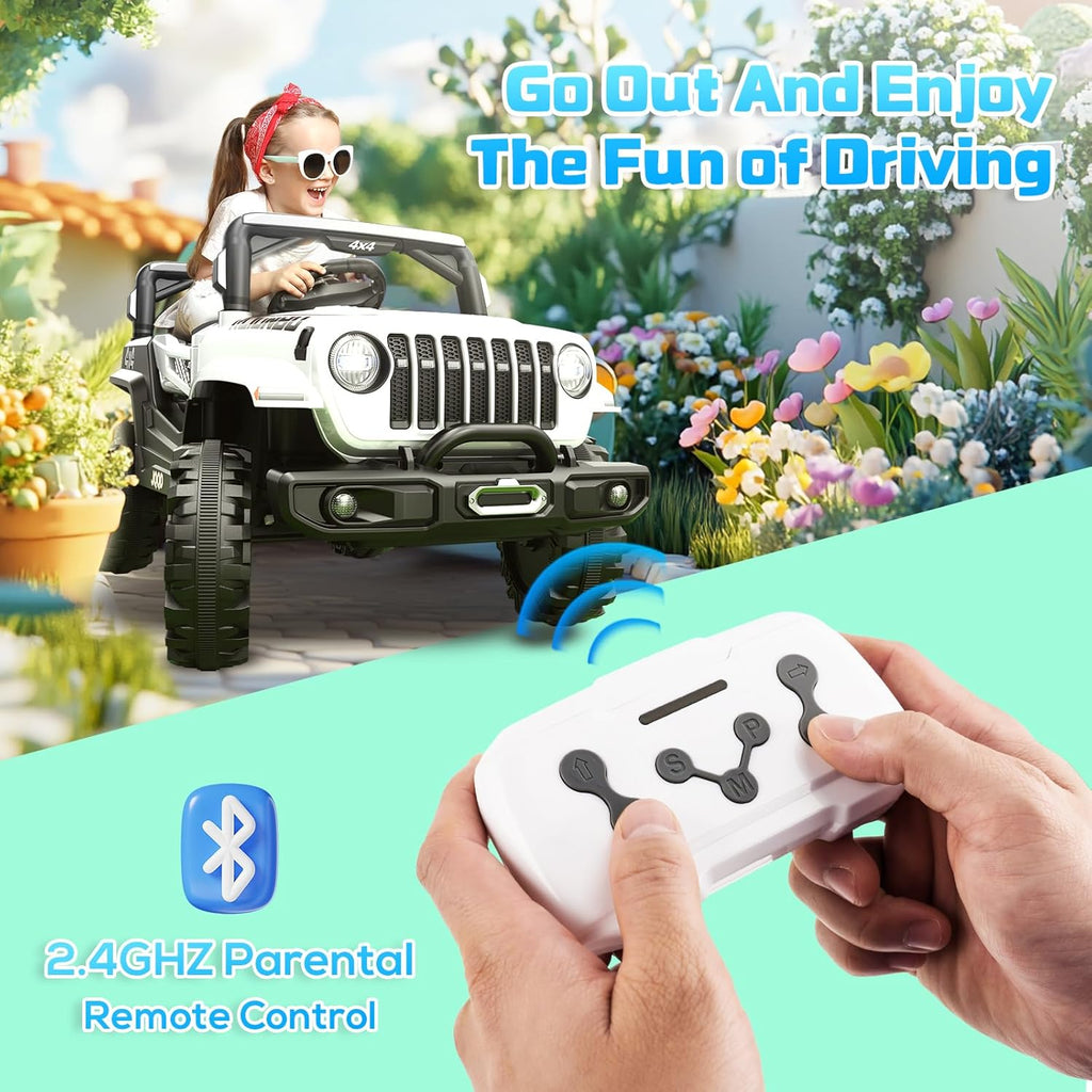 Jeep Électrique Enfant 4 Roues 12 V – Blanc