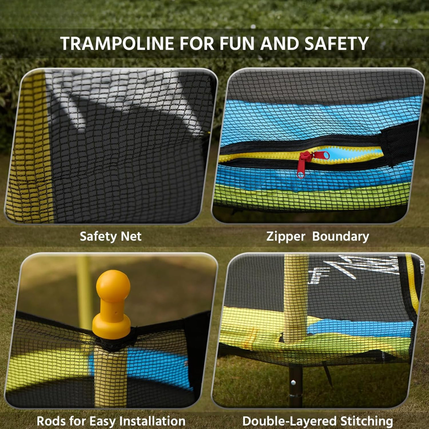 Trampoline Enfant 1,4 m avec Filet de Sécurité & Pieds en U