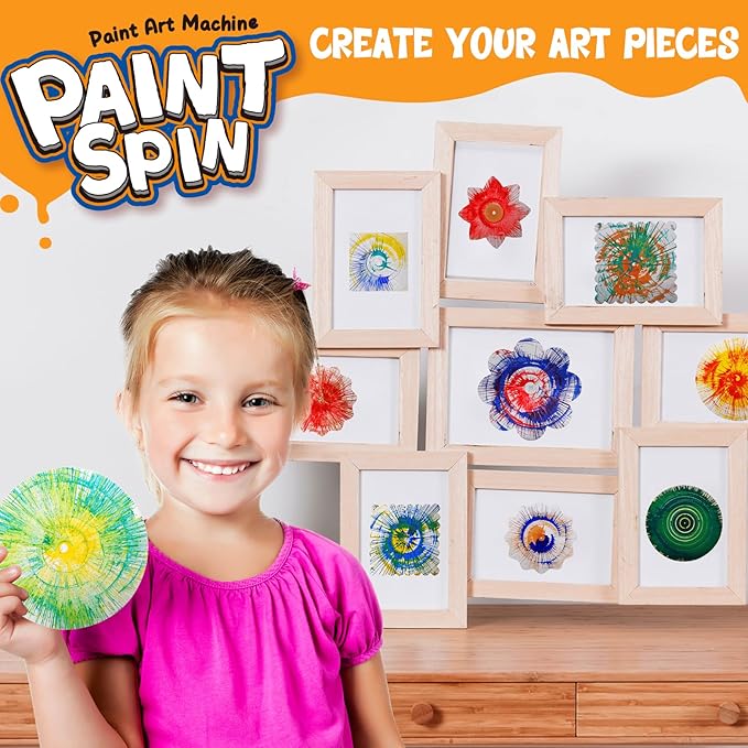 Kit de peinture rotative artistique conçu pour les enfants de 6 ans et plus.