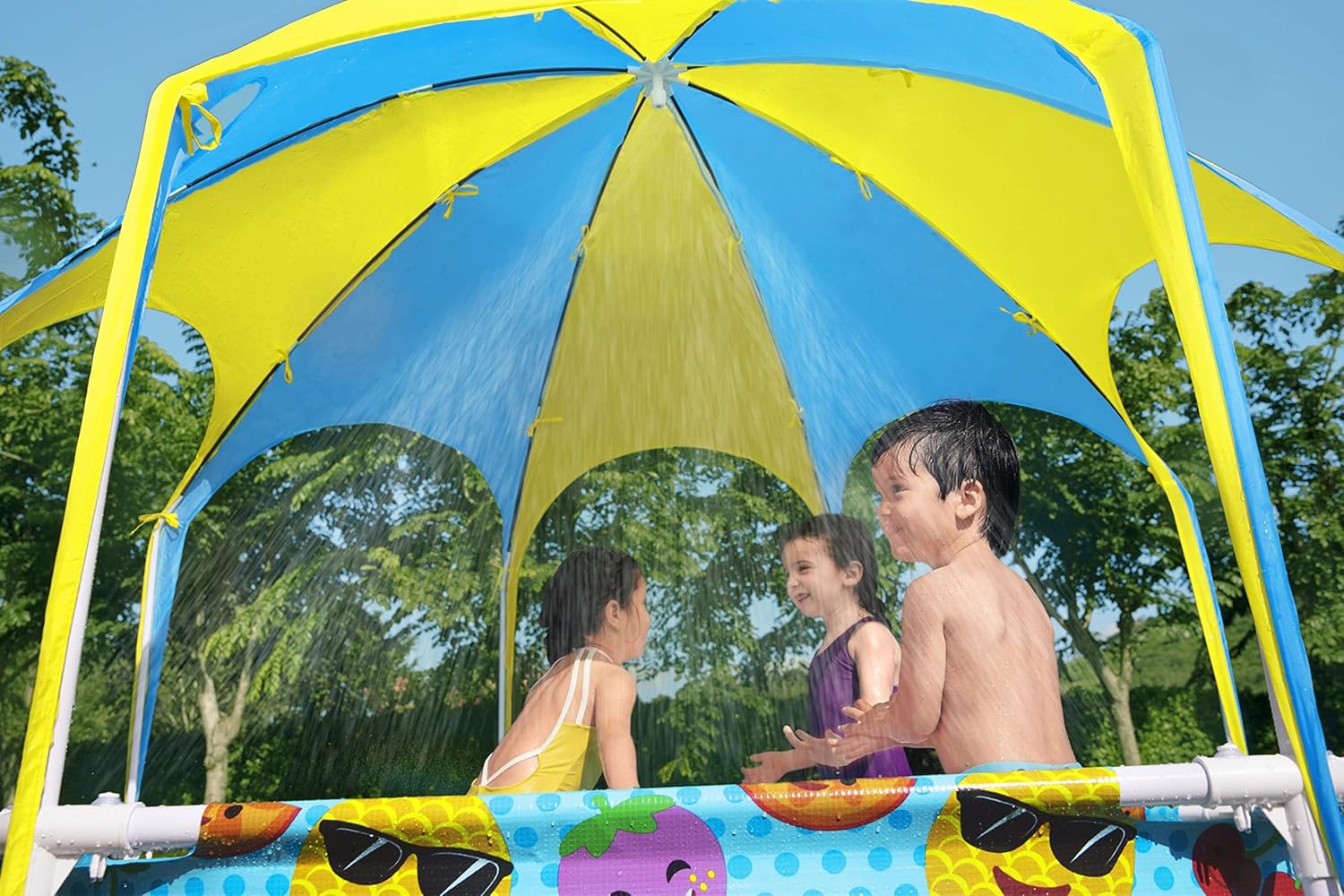 Piscine Bestway Steel Pro 2,44 m avec Toit Pare-Soleil UV – Piscine Enfant Familiale