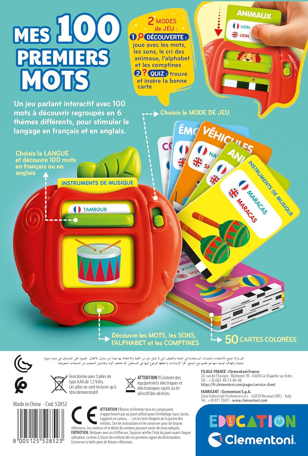 Mes 100 Premiers Mots Bilingues – Jouet Électronique Éducatif