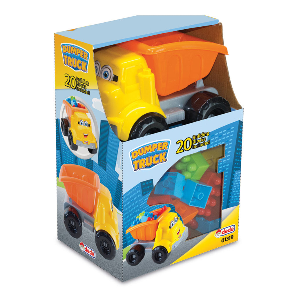 dumper truck with 20 building blocks