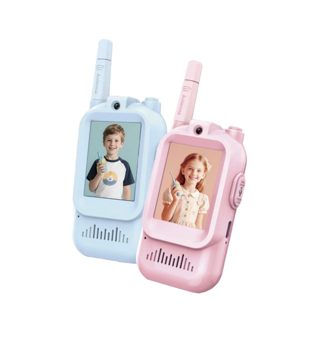 Ensemble de talkies-walkies vidéo pour enfants avec écran – Jouet de communication bidirectionnelle rechargeable pour enfants | Conversation vocale  (lot de 2)