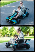 Kart Électrique Enfant 24V – Karting Sport avec Aileron - Turquoise