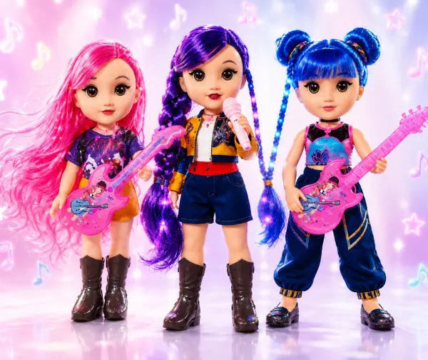 Poupée Rock Star Cool Girl avec Guitare, Musique et Lumières – Dès 3 Ans