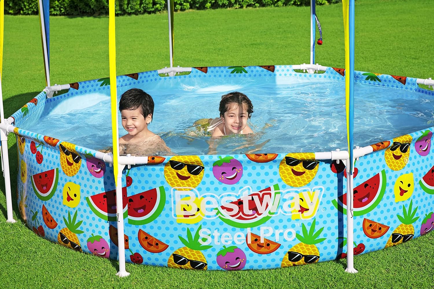 Piscine Bestway Steel Pro 2,44 m avec Toit Pare-Soleil UV – Piscine Enfant Familiale