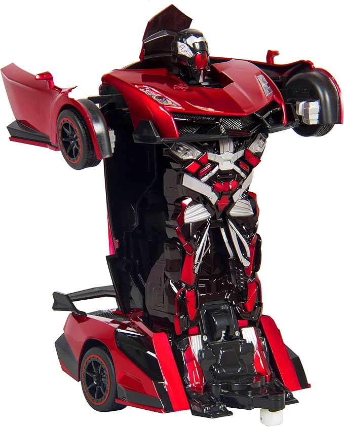 Voiture robot de course télécommandée transformable pour enfants à l'échelle 1:16 avec lumières LED, rouge, de Best Choice Products