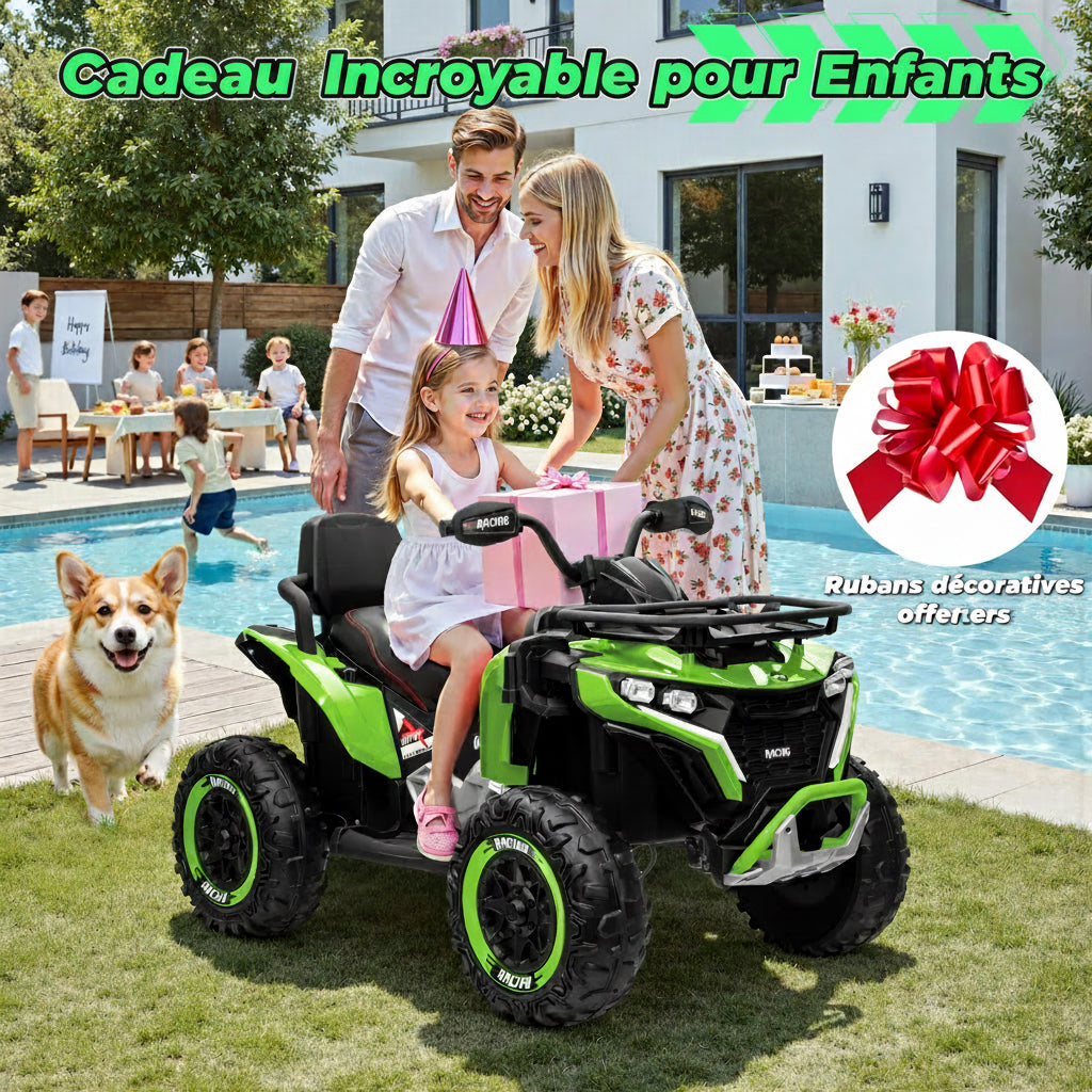 Quad Électrique Enfant 12V – ATV Tout-Terrain Vert