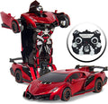 Voiture robot de course télécommandée transformable pour enfants à l'échelle 1:16 avec lumières LED, rouge, de Best Choice Products